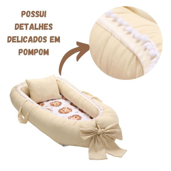 Imagem de Ninho Redutor de Berço Pompom Estampado Para Bebê Menina Menino