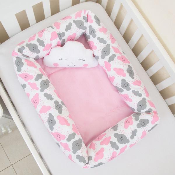 Ninho Redutor De Berço Quadrado 2 Peças Chuva De Amor Nuvem Feliz 100% Algodão - Beca Baby - LuckBaby Imagem de Ninho Redutor De Berço Quadrado 2 Peças Chuva De Amor Nuvem Feliz 100% Algodão - Beca Baby