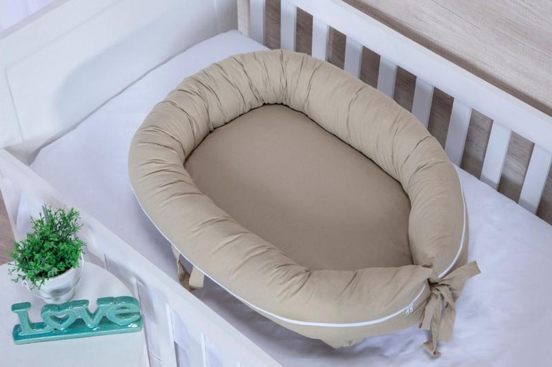 Ninho Redutor Para Bebê 100 Algodão Chocolate Nanna Baby - Zany Baby Imagem de Ninho Redutor Para Bebê 100 Algodão Chocolate Nanna Baby