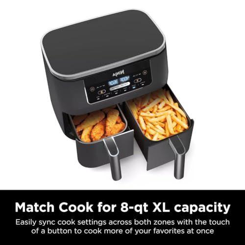 Ninja DZ201 Foodi Air Fryer 6em1 DualZone com 2 Cestas Cinza
