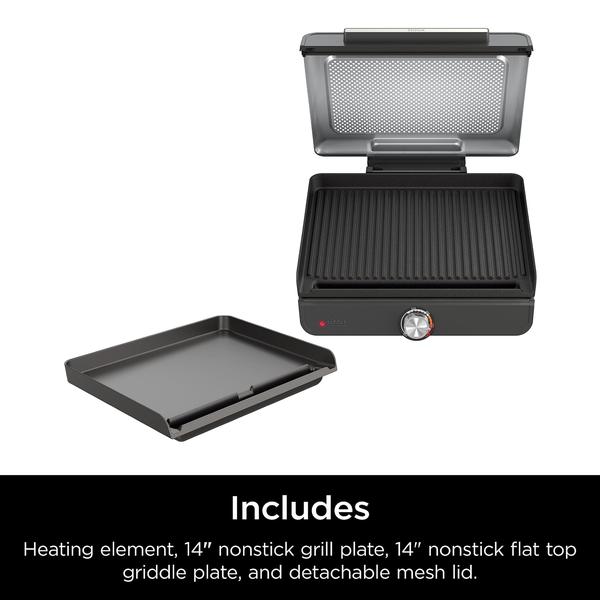 Imagem de Ninja GR101 Sizzle Smokeless Grill & Griddle 14" Cinza/Prata