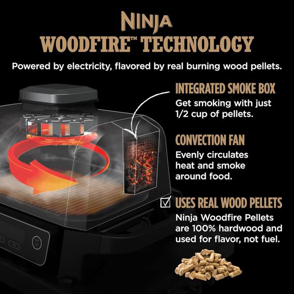 Imagem de Ninja Woodfire Pro 7em1 Grill & Smoker com Termômetro Cinza