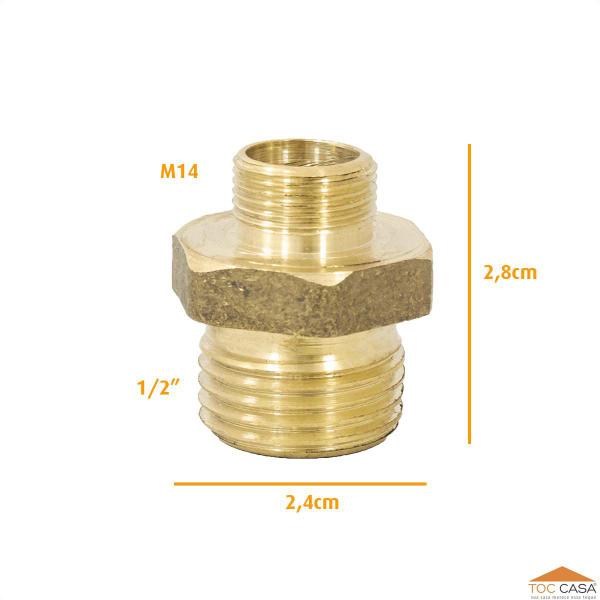 Imagem de Niple De Redução De 1/2 X M14 Em Latão Amarelo