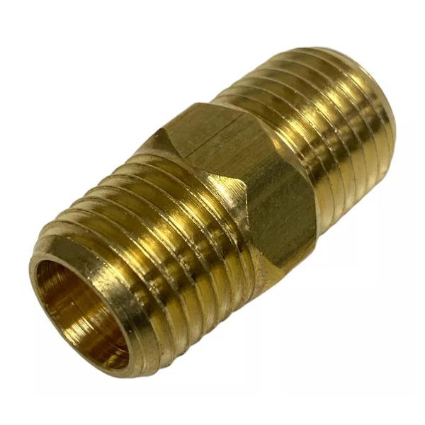 Imagem de Niple Latão Duplo Adaptador Conexão Metal 1/4 X 1/4 Npt