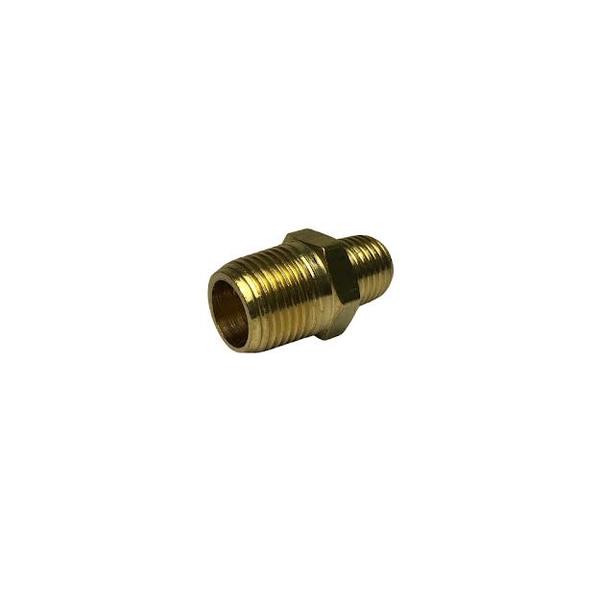 Imagem de Niple Latão Duplo Adaptador Conexão Metal 1/4 x 1/8 Npt