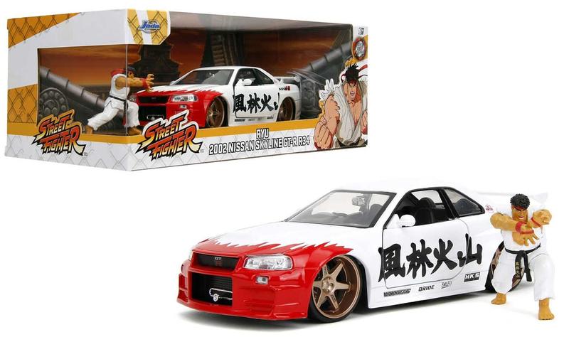 Nissan Skyline GT-R Street Fighter c/ figura Ryu Jada 1/24