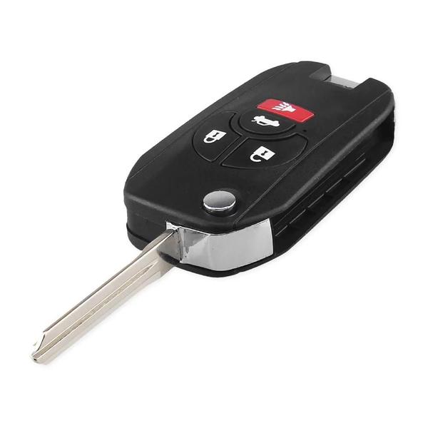 Imagem de Nissan Versa Rogue 2012-2016 Flip Car Key Shell Case Dandkey Substituição Chave Remota