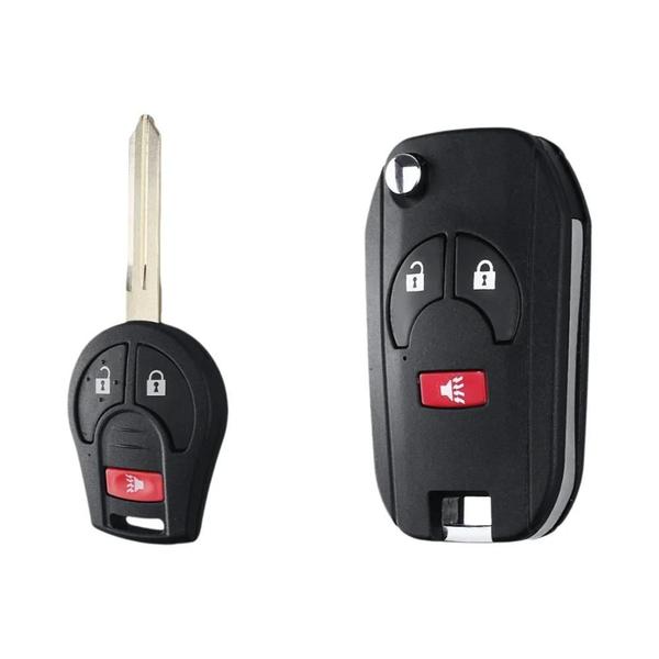 Imagem de Nissan Versa Rogue 2012-2016 Flip Car Key Shell Case Dandkey Substituição Chave Remota