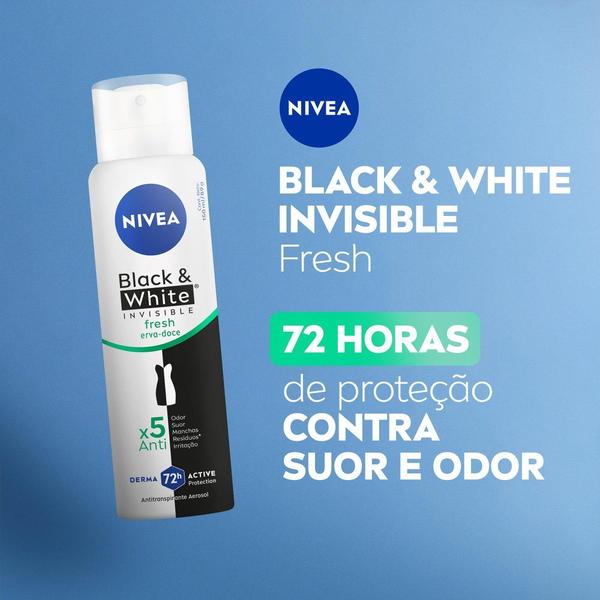 Imagem de NIVEA Desodorante Antitranspirante Aerossol Invisible Black & White Fresh 150ml