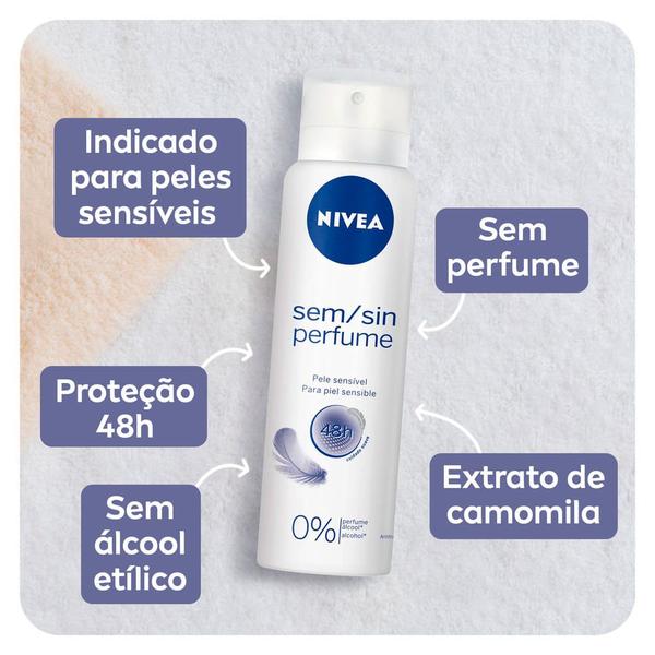 Imagem de NIVEA Desodorante Antitranspirante Aerossol Sem Perfume Pele Sensível