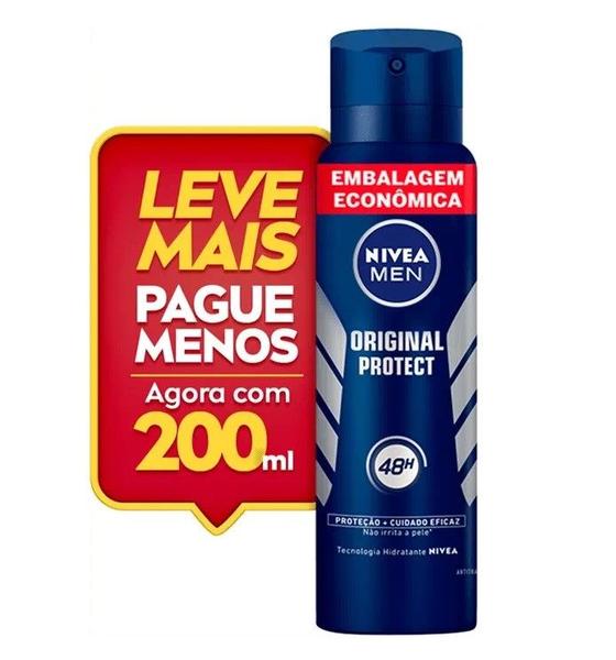 Imagem de NIVEA MEN Desodorante Antitranspirante Aerossol Original Protect 200ml Embalagem Econômica