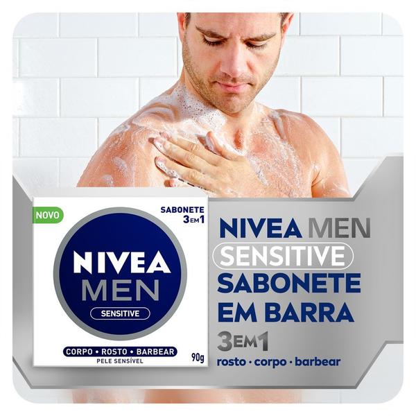 Imagem de NIVEA Sabonete em Barra 3 em 1 Men Sensitive 90g - 12 unidades