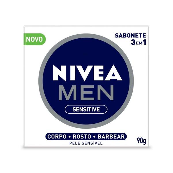 Imagem de NIVEA Sabonete em Barra 3 em 1 Men Sensitive 90g - 12 unidades