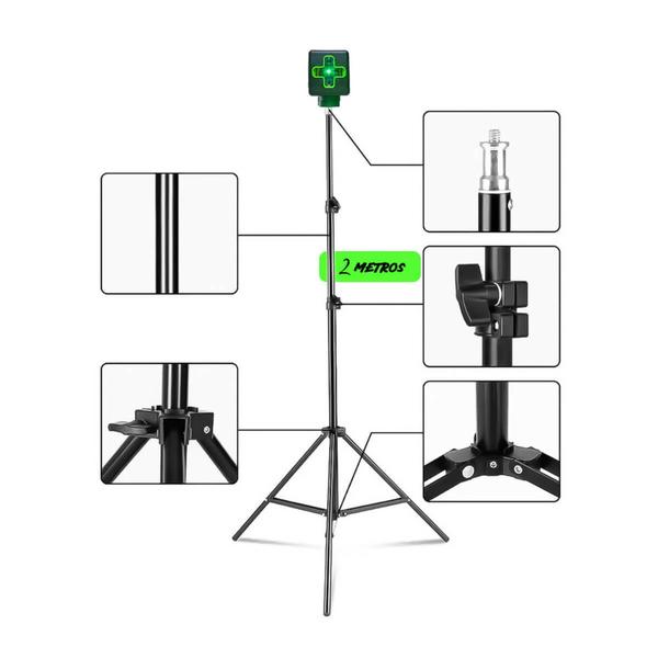 Imagem de Nivel A Laser 2 Linhas Autonivelante Recarregável Bateria Interna Longa Duração+ Tripé - Exbom