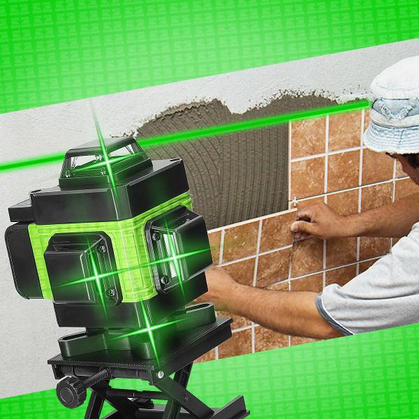 Imagem de Nível Á Laser 4d Verde 16 Linhas Com 360 Graus + Tripé