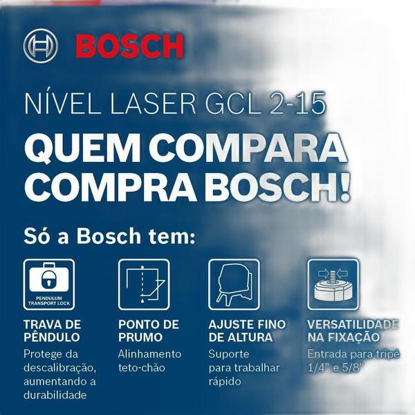 Imagem de Nivel A Laser Bosch Gcl215 15M + Tripé E Acessórios