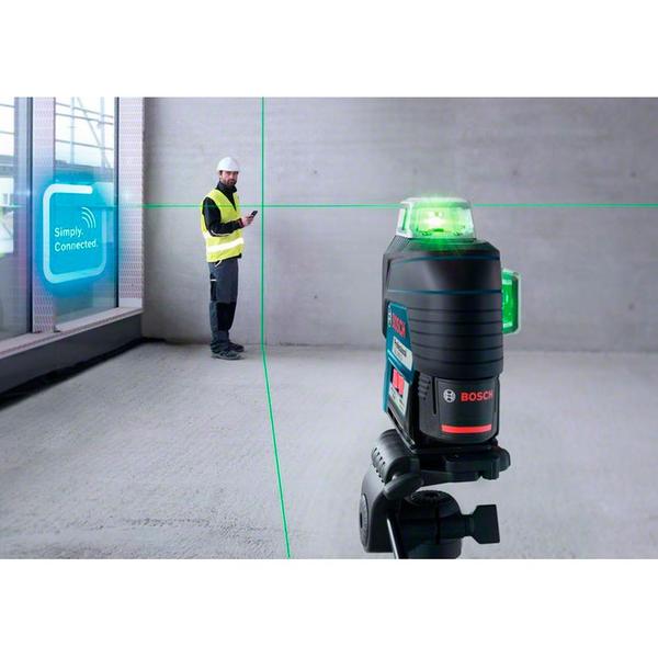 Imagem de Nível à laser com 3 linhas verdes 360 + receptor alcance 30/120 m GLL 3-80CG - Bosch