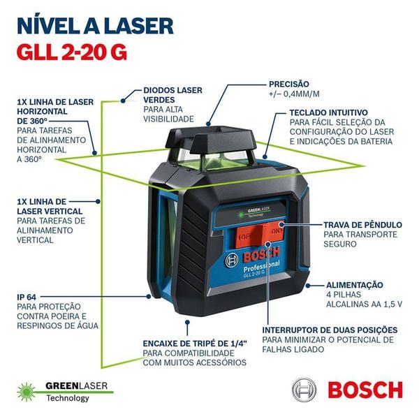 Imagem de Nível a Laser GLL 2-20 G - Bosch