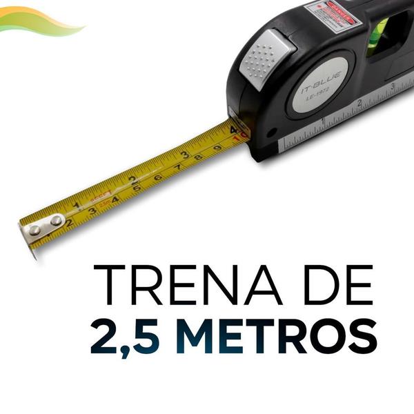 Imagem de Nível A Laser Nivelador 3 Linhas Com Trena 2,5m Profissional