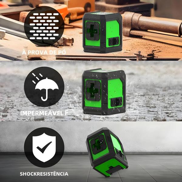 Imagem de Nível a Laser Verde Hilda 2 Fios - Impermeável, à Prova de Poeira e Choques - Auto Nivelamento