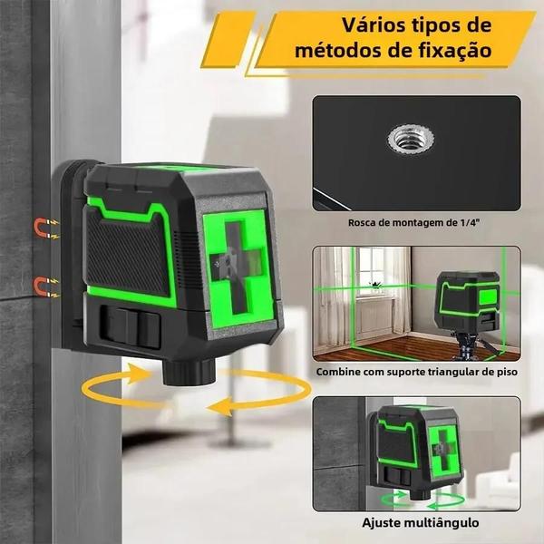 Imagem de Nível a Laser Verde Hilda - 2 Linhas, Auto-nivelamento, Horizontal e Vertical