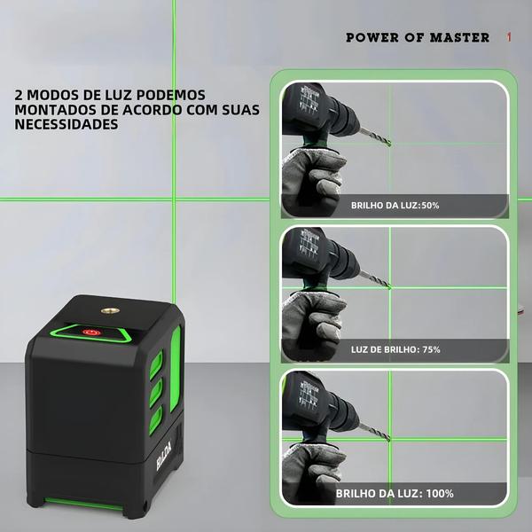 Imagem de Nível a Laser Verde Hilda - 2 Linhas Cruzadas (Horizontal e Vertical) - Alcance de 15m