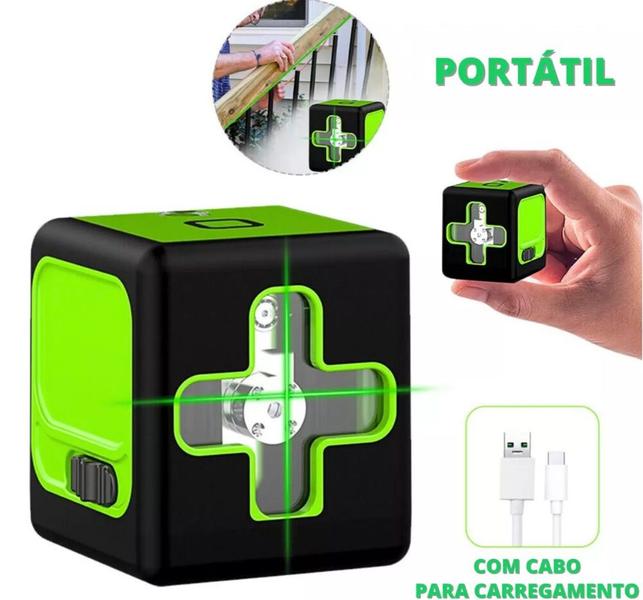 Imagem de Nível A Laser Verde Profissional Linha Vertical Horizontal + Tripé