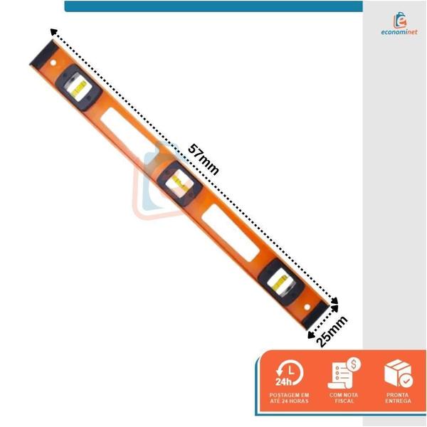 Imagem de Nível Alumínio 3 Bolhas Profissional Starfer 24 60Cm 10