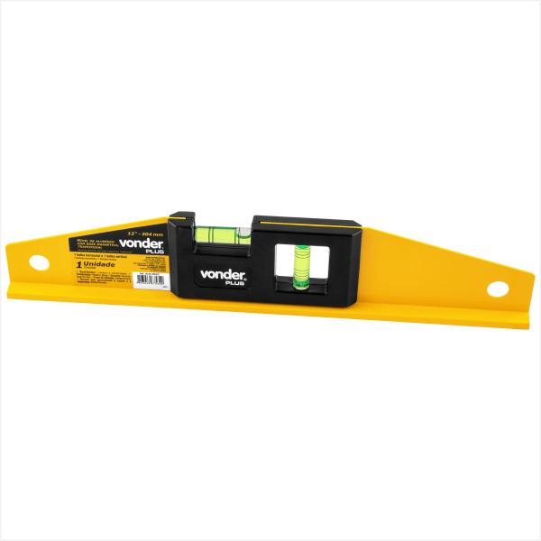 Nível de alumínio 12" com base magnética trapezoidal Vonder Plus Imagem de Nível de alumínio 12" com base magnética trapezoidal Vonder Plus