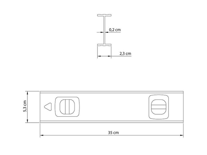 Imagem de Nivel de aluminio 350mm corpo perfil em i com protecao nas extremidades 2 bolhas tramontina