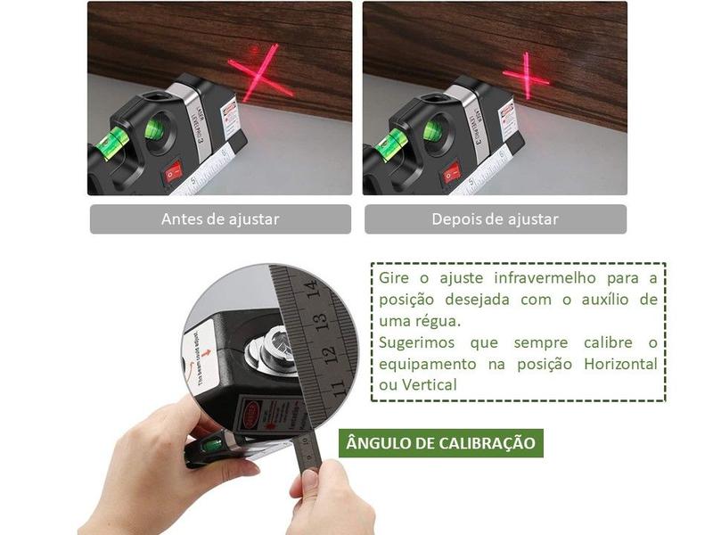 Imagem de Nível De Mão Com Laser, Bolha, Trena E Régua Melhor Que Deko