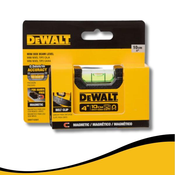 Nível De Mão Dewalt 4'' 10cm Com Bolha Alumínio E Base Magnética Gancho para Cintura Construção DWHT42801Portátil Imagem de Nível De Mão Dewalt 4'' 10cm Com Bolha Alumínio E Base Magnética Gancho para Cintura Construção DWHT42801Portátil