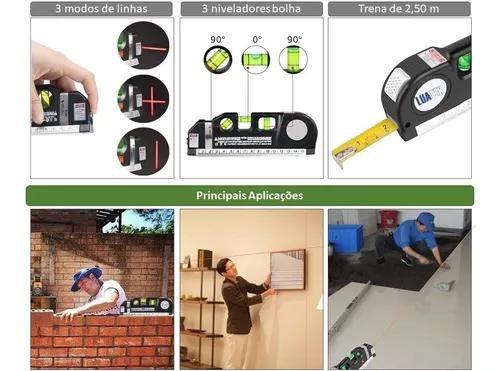 Imagem de Nível Elétrico Laser 3 Modos Projeção Régua Trena Pratico