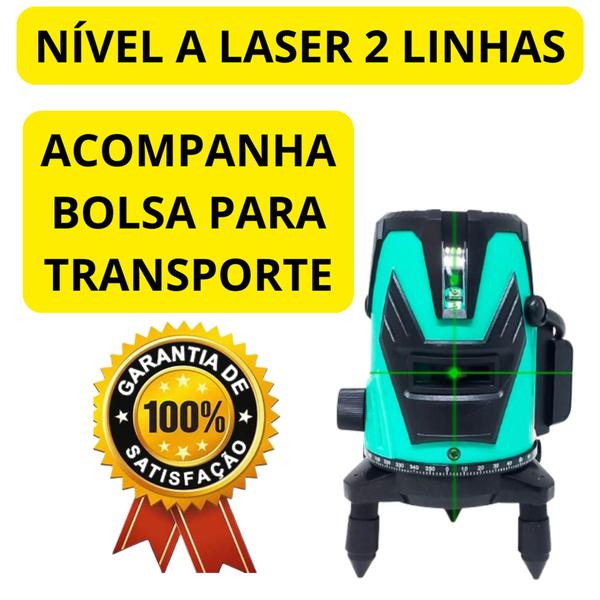 Imagem de Nível Laser 40m 2 Linhas Modelo Robozinho Piso Teto e Parede - Exbom FEPRO-NL700