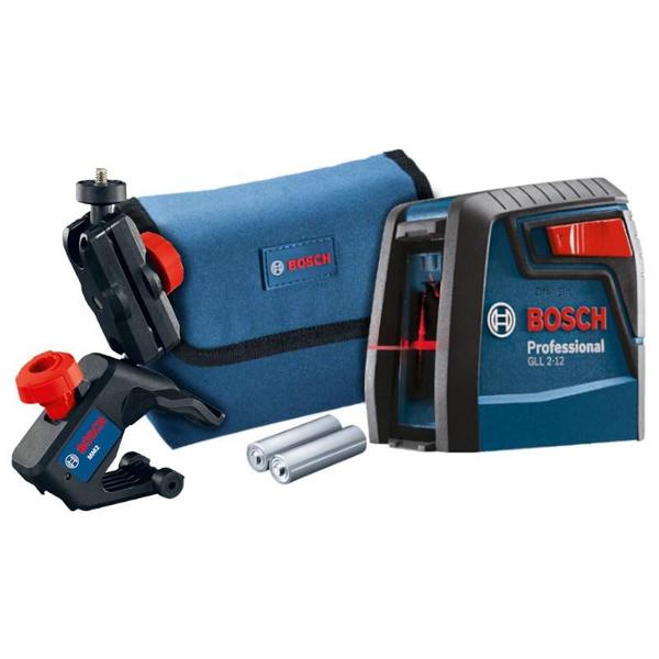 Imagem de Nível Laser Bosch GLL 2-12 alcance 12m com suporte e bolsa de proteção