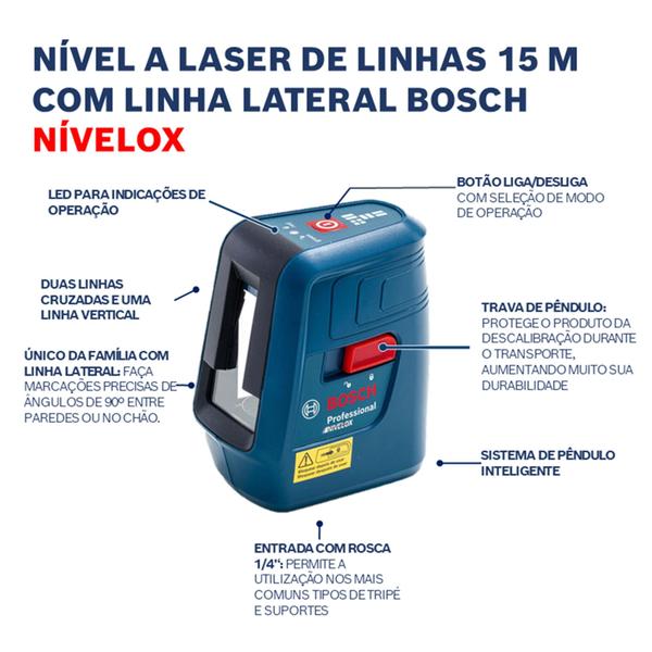 Imagem de Nível Laser De Linhas Bosch Nivelox  Gll 3 X 15m