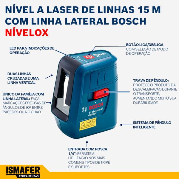 Imagem de Nível Laser De Linhas Bosch Nivelox - Gll 3 X 15m