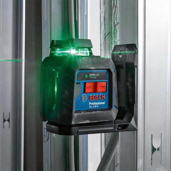 Imagem de Nível laser verde de linhas cruzadas Bosch GLL 2-20G 10m