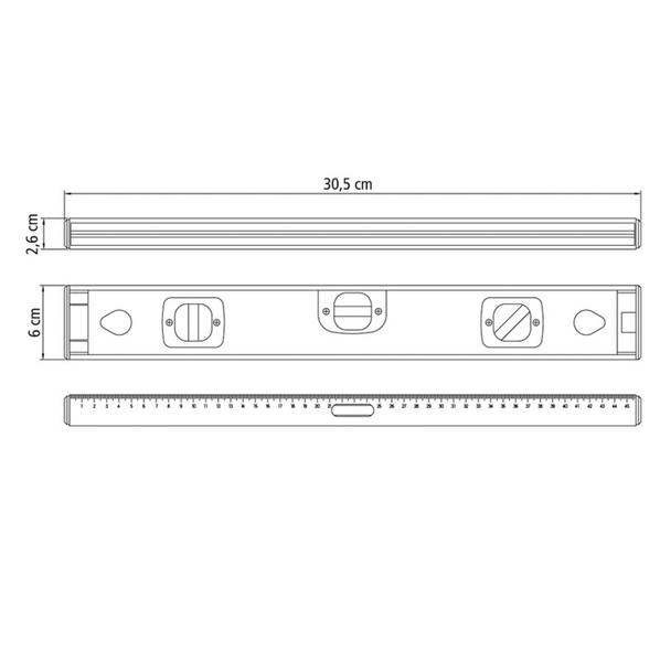 Imagem de Nível Magnético 12" Tramontina em Alumínio com Duas Ampolas