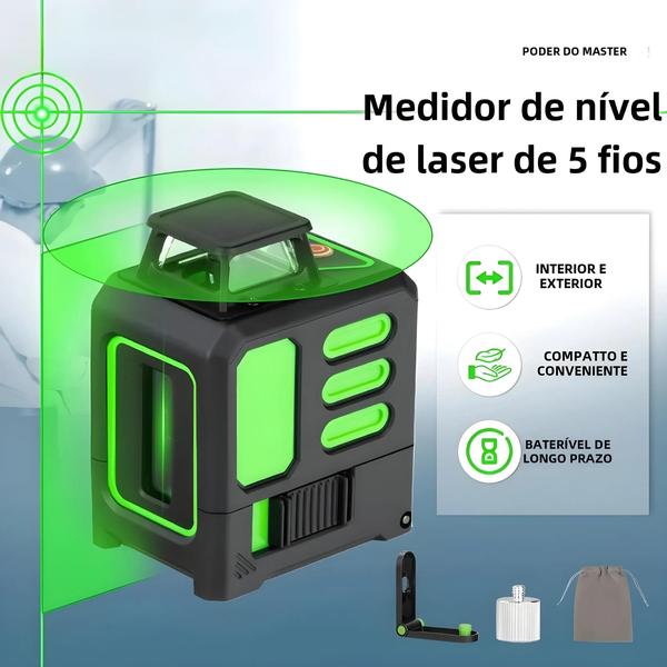 Imagem de Nivelador a Laser Hilda - 2, 5 Linhas, 360°, Verde, para Construção