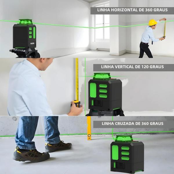 Imagem de Nivelador a Laser Hilda - 2, 5 Linhas, 360°, Verde, para Construção