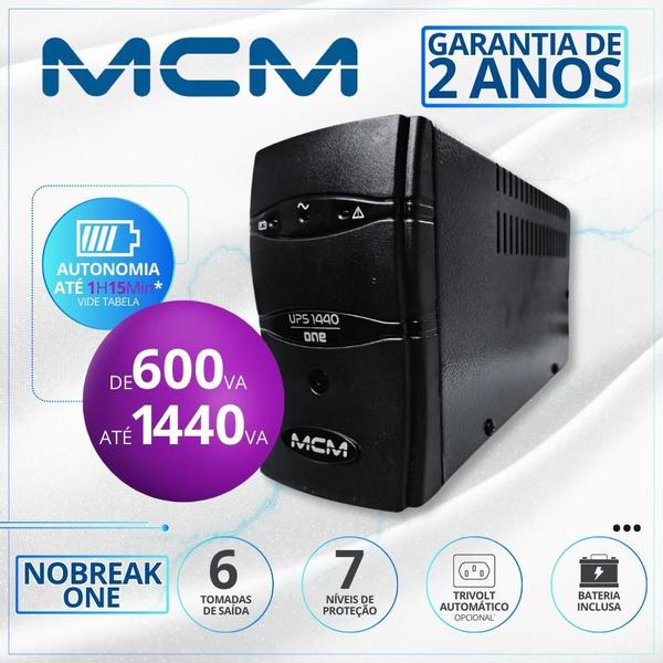 Imagem de Nobreak 1440Va Ups Mcm One 3.1 Trivolt/115V Ups0273 6 Tomada