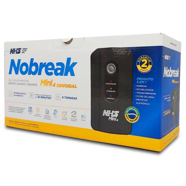 Imagem de Nobreak 600Va Nhs Mini 4 Senoidal, Entrada Bivolt, S/120V,