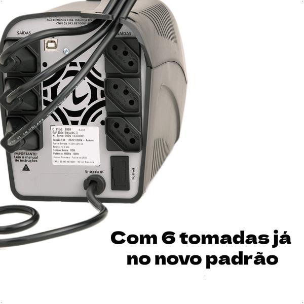 Imagem de Nobreak Easy Way 1500VA GT CBU-TI Bivolt Entrada 115V 127V 220V e Saída 115V 60Hz Black - Ragtech 4176