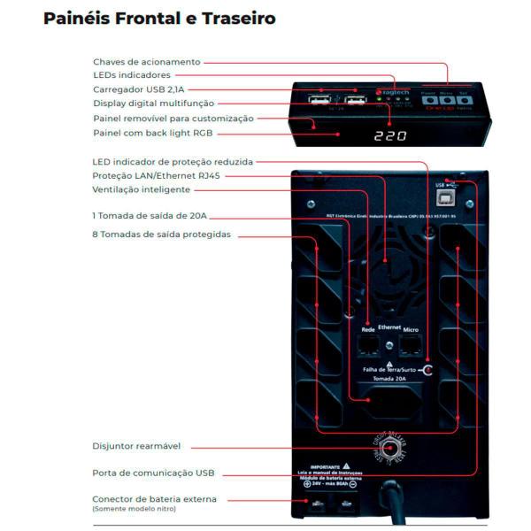 Imagem de Nobreak Gamer Senoidal Ragtech One Up Nitro, 1400Va, Entrada