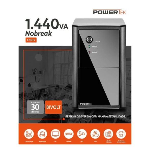 Imagem de Nobreak Powertek Multilaser 1440va Autonomia 30min 110v - EN035