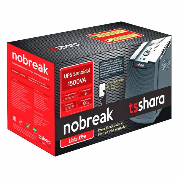 Imagem de Nobreak Senoidal 1500VA 1050W 24V 8 Tomadas Entrada/Saída Bivolt USB Conexão para Bateria Externa TS Shara UPS XPro 4538