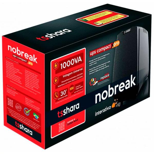 Imagem de Nobreak TS Shara Compact Xpro 1000 VA 6 Tomadas Filtro de Linha 4528