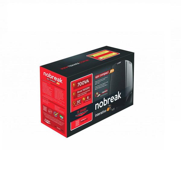 Imagem de Nobreak TS Shara UPS Compact XPRO 700VA 1Bat 12V/7Ah E. Bivolt S. 115V 6 Tomadas