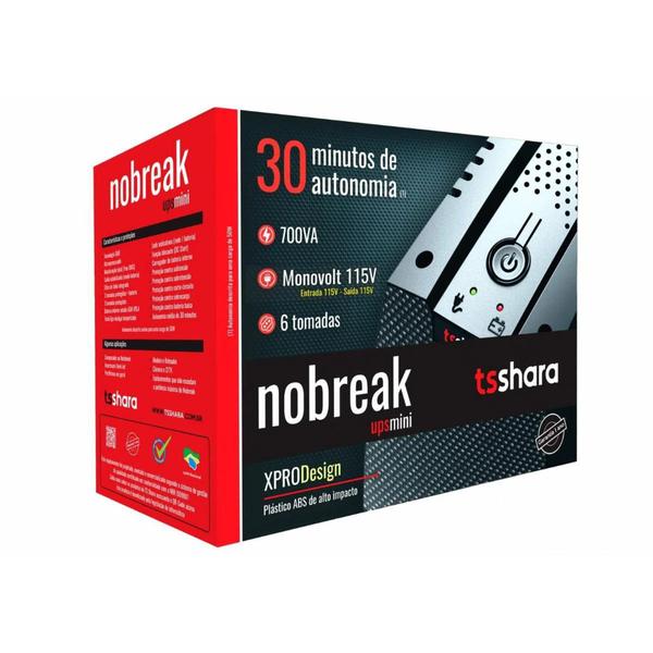 Imagem de Nobreak Ups Mini 700va Monovolt 115v c/ 6 tomadas - TS SHARA